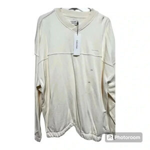 Calvin Klein Man White Sweater Size L NEW